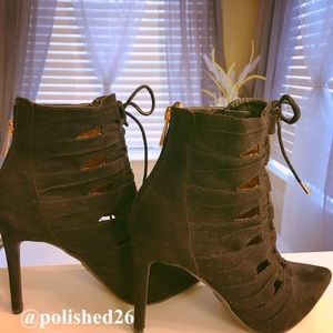 Cut Out Lace Up Booties